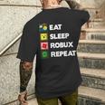 Noob And Professional Gamer Eat Sleep Robux Repeat Men's T-shirt Back Print Gifts for Him