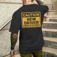 Nuevo Conductor Divertido Precaución Be Afraid Nuevo Conductor Regalo Camiseta Hombre Estampado Espalda Regalos para él