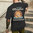 Papa Official Snoring Pyjamas Lion Sleep T-Shirt mit Rückendruck Geschenke für Ihn