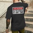 Papa Warning Sign May Nap Suddenly Men's T-shirt Back Print Gifts for Him