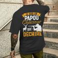 Papou Chasseur Papy Papa Fête Pères Grand-Père La Chasse Fun T-shirt imprimé au dos Cadeaux pour lui