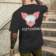 Pistensau Apres Ski Skiing Holiday T-Shirt mit Rückendruck Geschenke für Ihn