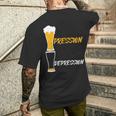 Pression Depression Bière Apéro Fête Bar Nouvel An Cadeau T-shirt imprimé au dos Cadeaux pour lui