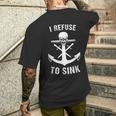 I Refuse To Sink De Entrenamiento De Gimnasio Con Calavera De Ancla Camiseta Hombre Estampado Espalda Regalos para él