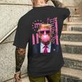 Retro Trump Bubble Gum Pink Usa Flag Trump Won 2024 Men's T-shirt Back Print Gifts for Him