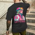 Retrointage Ski 80Er 90Er Jahre Skifahren Outfit Herren Damen T-Shirt mit Rückendruck Geschenke für Ihn