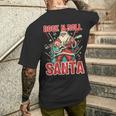 Rock N Roll Papá Noel Tocando La Guitarra Navidad Camiseta Hombre Estampado Espalda Regalos para él