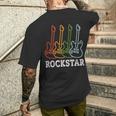 Rockstar Children'sintage Guitar Rockstar T-Shirt mit Rückendruck Geschenke für Ihn