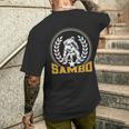Sambo Cazas Artes Marciales Entrenador Formación Camiseta Hombre Estampado Espalda Regalos para él