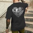 Silver Disco Ball Heart T-Shirt mit Rückendruck Geschenke für Ihn