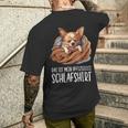 Süßer Chihuahua Hundebesitzer Offizielles Schlaf Hund T-Shirt mit Rückendruck Geschenke für Ihn