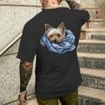 Süßer Hund Offizielles Schlaf Yorkshire Terrier Hunde T-Shirt mit Rückendruck Geschenke für Ihn