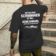 Tag Ohne Schwimmen Immöglich Swimmer T-Shirt mit Rückendruck Geschenke für Ihn