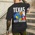 Texas Best Welder Ironsmith Texan Flag Soudage T-shirt imprimé au dos Cadeaux pour lui