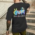 Tie Dye Heart Th Cute Dentist Peace Love Dental Men's T-shirt Back Print Gifts for Him