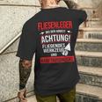 Tiling Bei Der Arbeiter T-Shirt mit Rückendruck Geschenke für Ihn