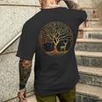 Tree Of Life Tree Of Life Yoga Meditation Tree Deer T-Shirt mit Rückendruck Geschenke für Ihn