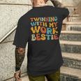 Twinning With My Work Bestie Spirit Week Best Friend Twin Men's T-shirt Back Print Gifts for Him