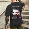 Valentinstag Ich Liebe Dich Jeden Tag Pinguin Partner T-Shirt mit Rückendruck Geschenke für Ihn