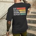 Video Gaming Game Retro Game Eat Sleep Brawl Repeat T-Shirt mit Rückendruck Geschenke für Ihn