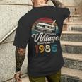 Vintage 1985 Cumpleaños 40 Años Cassette Lápiz Camiseta Hombre Estampado Espalda Regalos para él