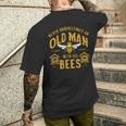 Vintage Never Underestimate An Old Man Beekeeper Men's T-shirt Back Print Gifts for Him