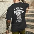 Vorsichtor Dem Herrchen Der Dalmatian Ist Harmlos Gassi T-Shirt mit Rückendruck Geschenke für Ihn