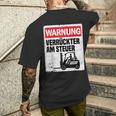 Warning Crazy Forklift S T-Shirt mit Rückendruck Geschenke für Ihn