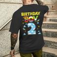 Western Family Birthday Boy 2 Cowboy 2Nd Birthday Men's T-shirt Back Print Gifts for Him