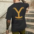 Yellowstone Dutton Ranch Gold Y Logo S T-Shirt mit Rückendruck Geschenke für Ihn
