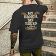 Yellowstone My Ranch My Rules Dutton Ranch Big Chest Logo T-Shirt mit Rückendruck Geschenke für Ihn