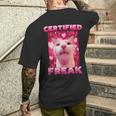 Zertifiziertes Freak Cat Meme T-Shirt mit Rückendruck Geschenke für Ihn