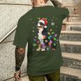 Bernese Mountain Dog Christmas Jumper Xmas Lights T-Shirt mit Rückendruck Geschenke für Ihn