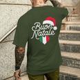 Buon Natale Italian Christmas Christmas Italy Flag Heart T-Shirt mit Rückendruck Geschenke für Ihn