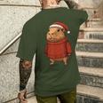 Capybara Ugly Sweater Santa Hat Christmas T-Shirt mit Rückendruck Geschenke für Ihn