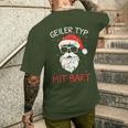 Christmas With Beard Santa Claus Christmas Beard Carrier T-Shirt mit Rückendruck Geschenke für Ihn