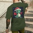 Christmas Mood With A Cosy Dragon For Festive Days T-Shirt mit Rückendruck Geschenke für Ihn