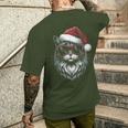 Cool Christmas Cat Santa Christmas Fun T-Shirt mit Rückendruck Geschenke für Ihn