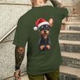 Cute Miniature Pinscher Dog Christmas Merry Xmas Graphic T-Shirt mit Rückendruck Geschenke für Ihn