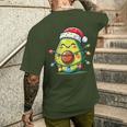 Festive Avocado Santa Christmas Lighting T-Shirt mit Rückendruck Geschenke für Ihn