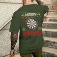 Dart Game Merry Dartmas Xmas Santa Ugly Dart's Christmas T-Shirt mit Rückendruck Geschenke für Ihn