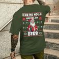 Saying Ho Ho Hol Mir Mal Ein Bier Ugly Christmas T-Shirt mit Rückendruck Geschenke für Ihn