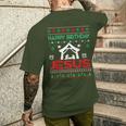 Happy Birthday Jesus Ugly Christmas Jumper T-Shirt mit Rückendruck Geschenke für Ihn