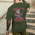 Heavy Metal Santa Claus Rock Holiday Navidad Música Rock Camiseta Hombre Estampado Espalda Regalos para él