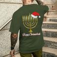 Merry Christmas Jewish Christmas Hanukkah Holiday T-Shirt mit Rückendruck Geschenke für Ihn