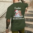 Merry Christmas Snowman Christmas Bear Christmas Eve T-Shirt mit Rückendruck Geschenke für Ihn