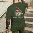 Merry Fishmas Fishing Zander Christmas T-Shirt mit Rückendruck Geschenke für Ihn