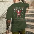 No Lift No Ugly Christmas Jumper Gym Santa T-Shirt mit Rückendruck Geschenke für Ihn