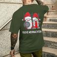 Nordic Gnomeiking Tomte Couple Merry Christmas German T-Shirt mit Rückendruck Geschenke für Ihn