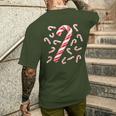 Red And White Candy Cane Santa Christmas Men's T-shirt Back Print Gifts for Him